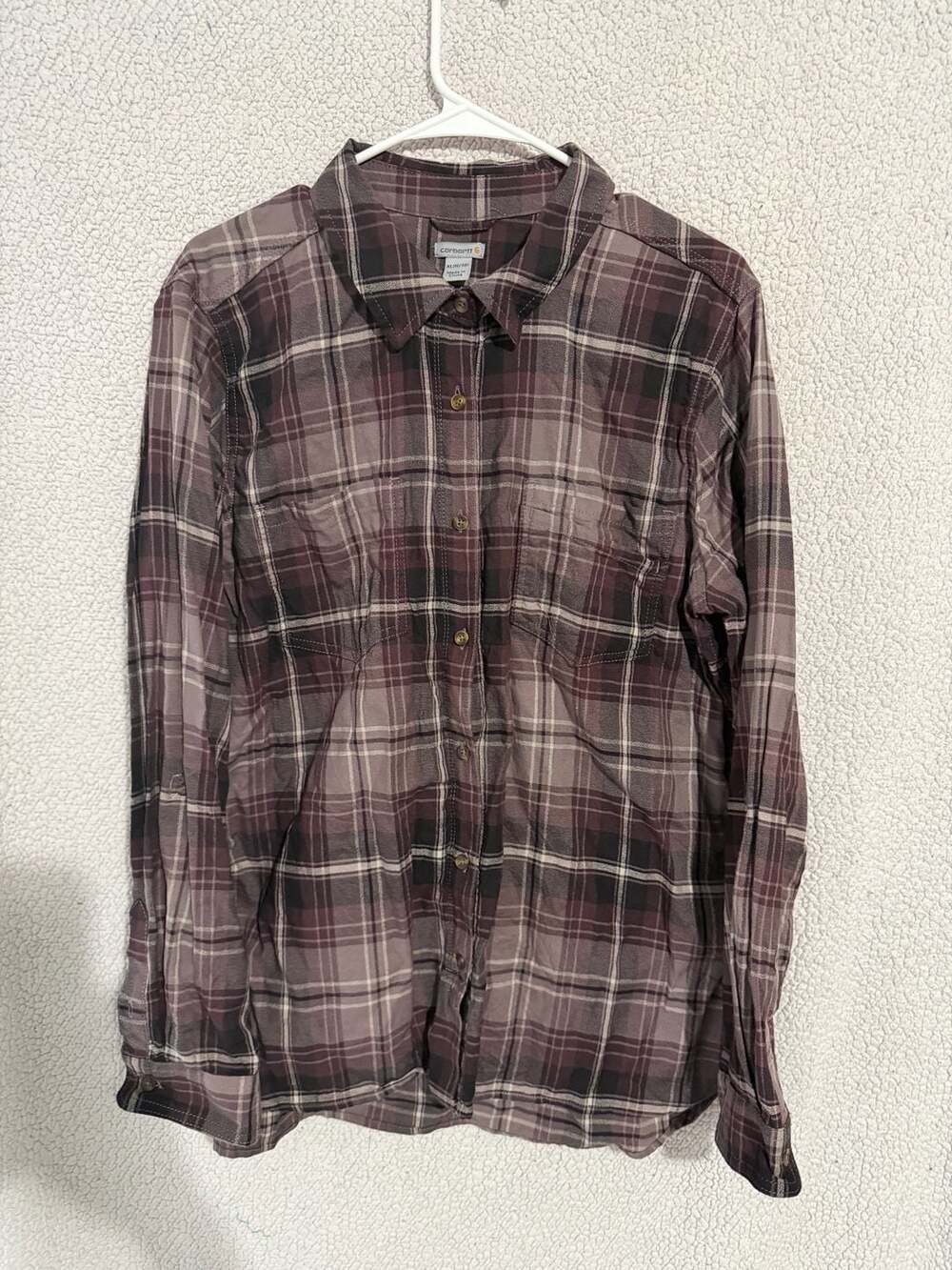 Carhartt Women's Plaid Long Sleeve Button Down Shirt XL (16/18)